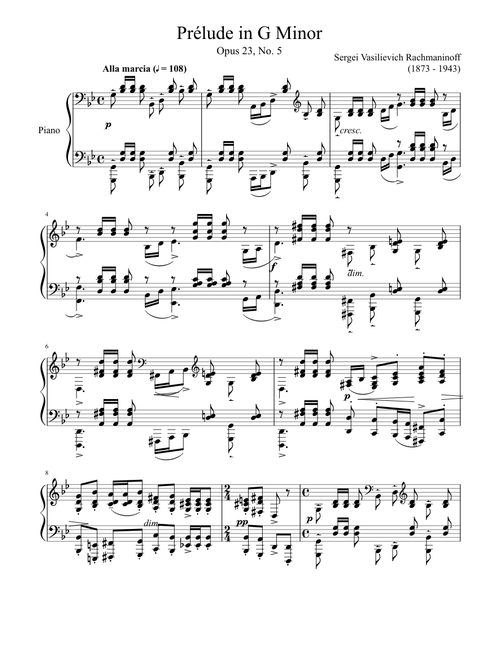 Prelude in G Minor Op. 23 No. 5