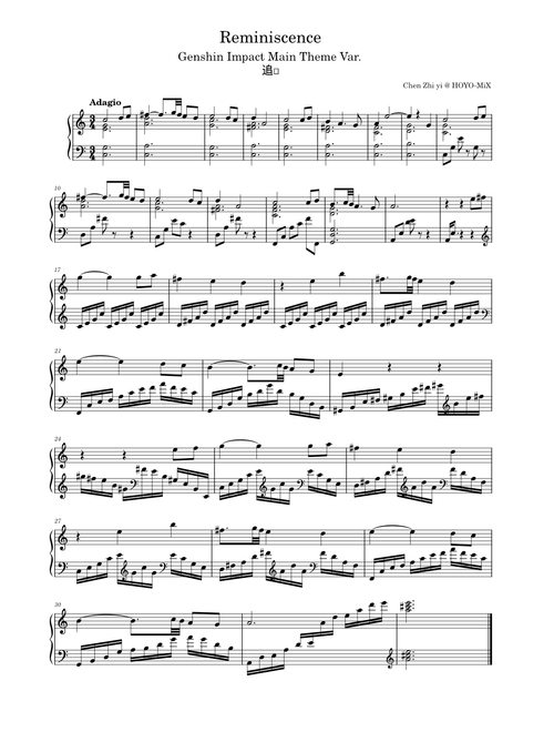 Reminiscence - Genshin Impact Main Theme Var. 追忆