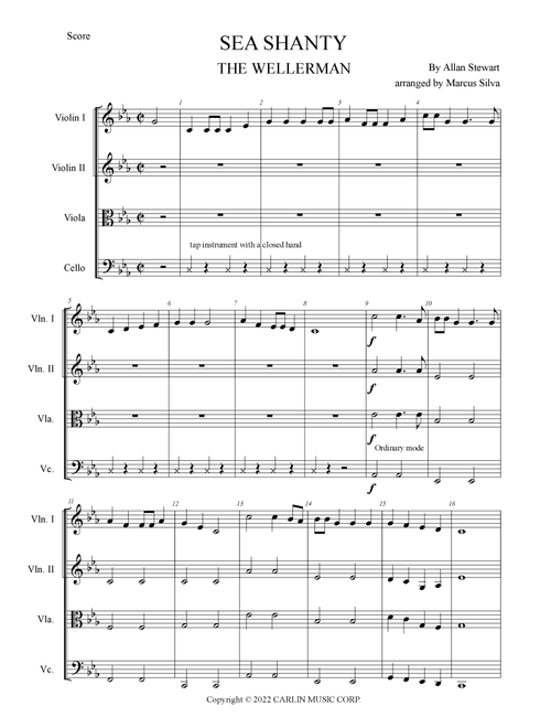 Sea Shanty The Wellerman (Arr. Marcus Silva) - Allan Stewart (String Quartet)
