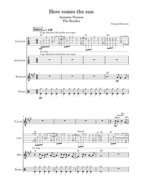 Here Comes The Sun - The Beatles (Acoustic Version)