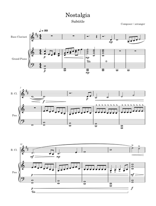 Nostalgia sheet music arranged by HARI88 