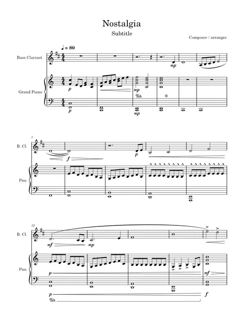 Nostalgia sheet music arranged by HARI88