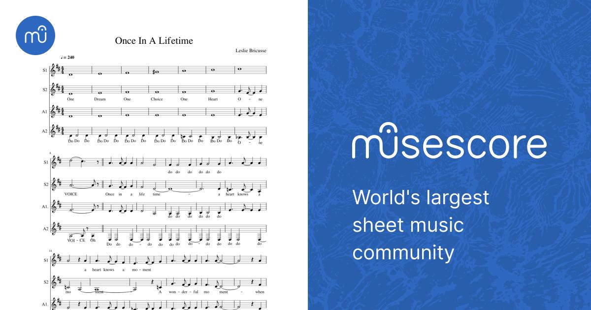 once in a lifetime sopran Sheet music for Piano (Mixed