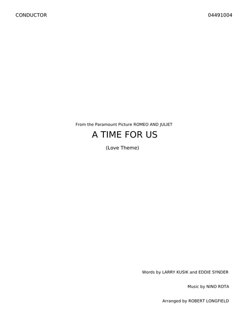 A Time For Us (Love Theme) - Nino Rota