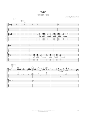 Robben Ford Tiger Walk ギターTAB譜 楽譜 洋書 希少 Play Official version of The Brother (For Jimmie and Stevie) Sheet