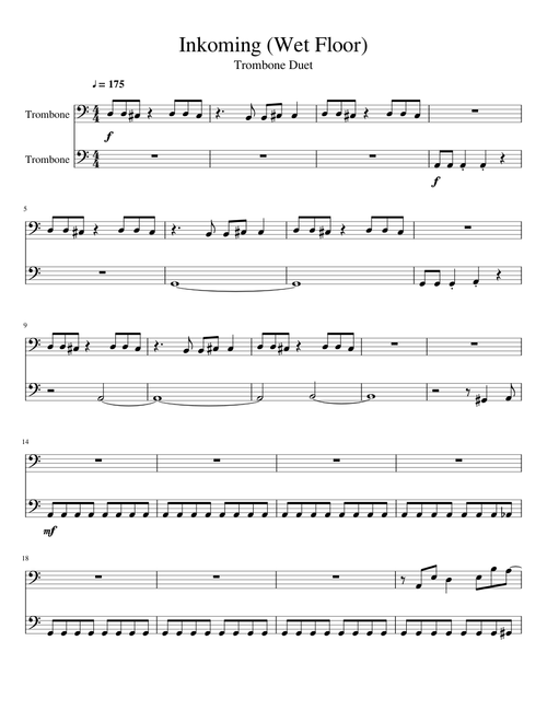 Splatoon 2: Inkoming (Wet Floor) - Trombone Duet