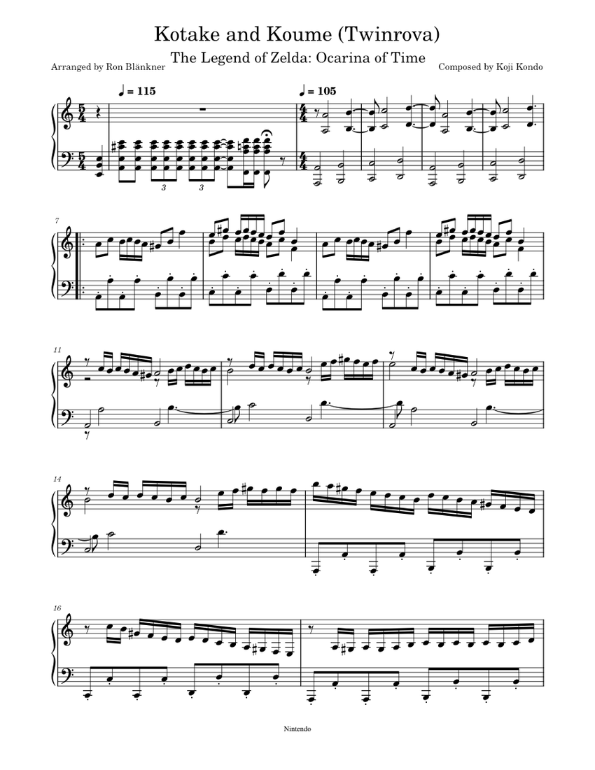 Kotake and Koume Sheet Music for Piano (Solo) | MuseScore.com