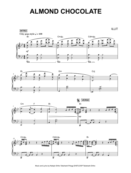 Almond Chocolate - ILLIT (Piano)