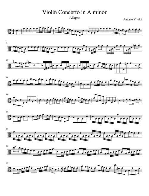 Violin Concerto in A minor Viola