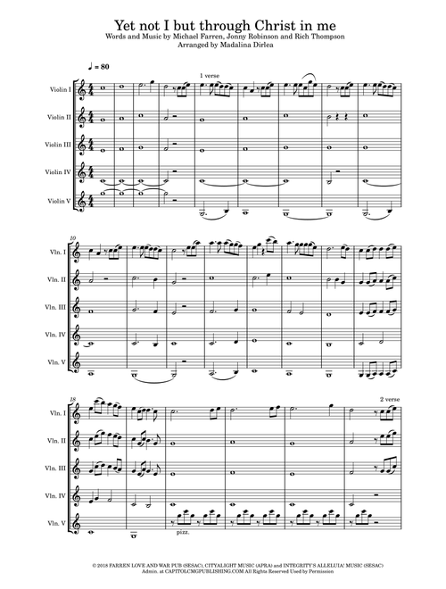 Yet Not I But Through Christ In Me (Arr. Madalina Dirlea) - CityAlight (String Ensemble)
