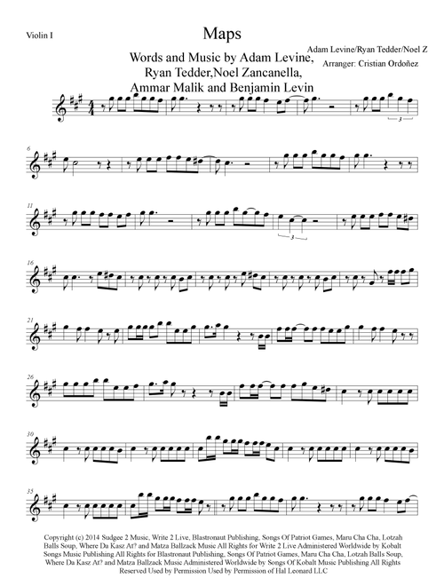 Maps (Arr. Cristian Ordoñez) - Maroon 5 (String Quartet)