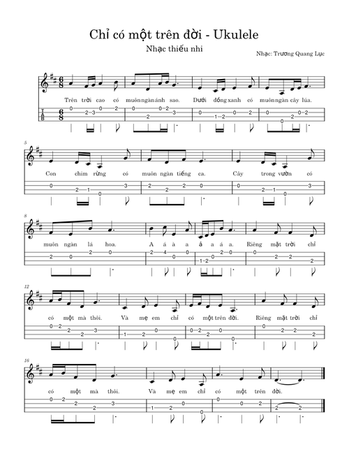 Chỉ có một trên đời - Ukulele
