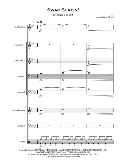 Swag Surfin' (Arr. John C. Freund) - Fly - Fast Life Yungstaz (Small Ensemble)