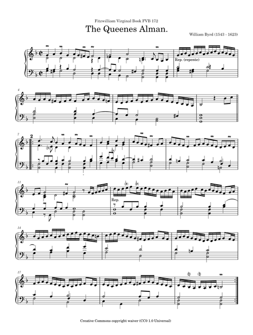 The Queen's Alman – William Byrd