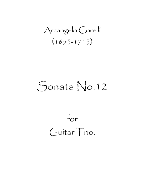 Sonata No.12 (Arr. Spence Bundy) (Guitar Ensemble)