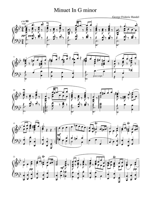 Minuet In G minor by Handel