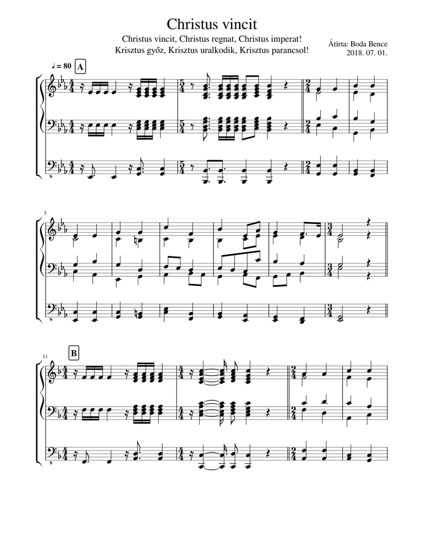 Christus vincit Sheet Music for Organ (Solo) | MuseScore.com