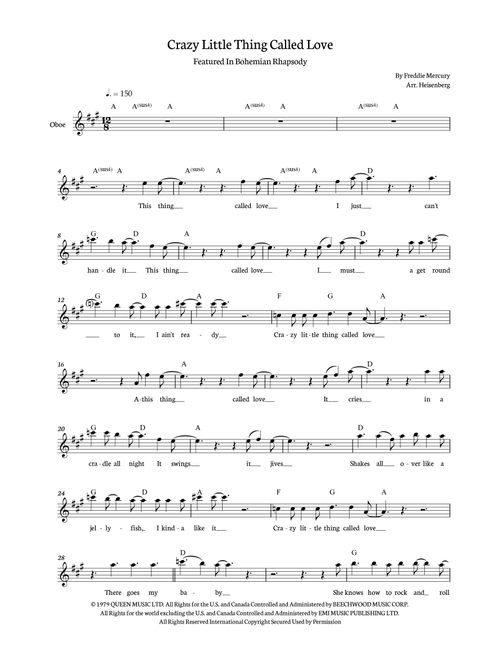 Crazy Little Thing Called Love (Arr. Heisenberg) - Queen (Oboe Solo)
