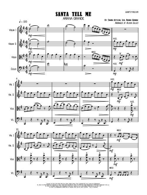 Santa Tell Me (Arr. Alison Gillies) - Ariana Grande (String Quartet)