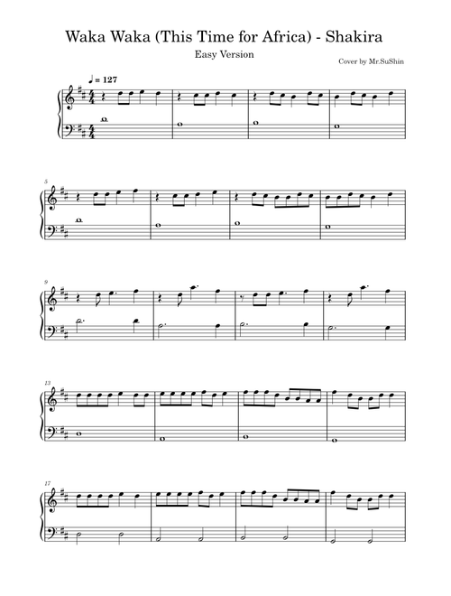 Waka Waka (This Time for Africa) - Easy Version