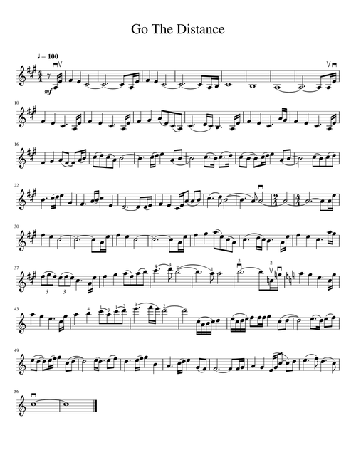 Go The Distance (Hercules) (violin solo)