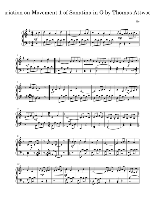 Allegro (First Movement from Sonatina No. 1 in G) – Thomas Attwood