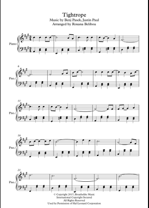 Play Official version of Tightrope Sheet Music by Benj Pasek and