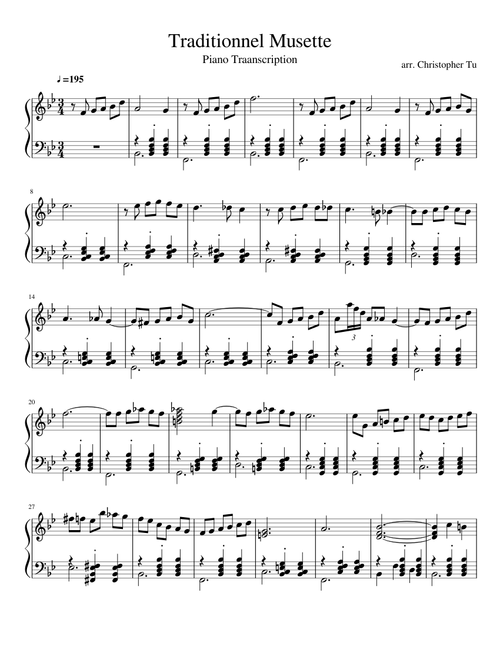 Traditionnel Musette Piano Sheet Music