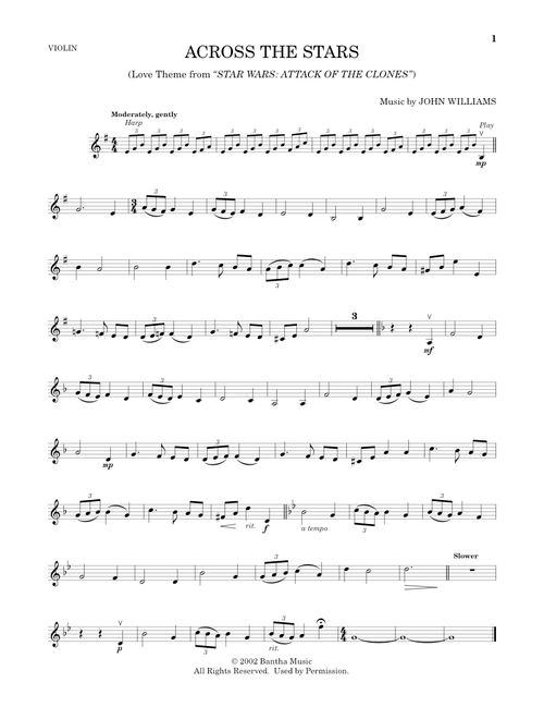 Across The Stars (from Star Wars: Attack Of The Clones) - John Williams (Violin Solo)