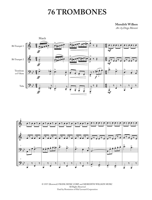 Seventy Six Trombones (Arr. Diego Marani) - Meredith Willson (Brass Ensemble)