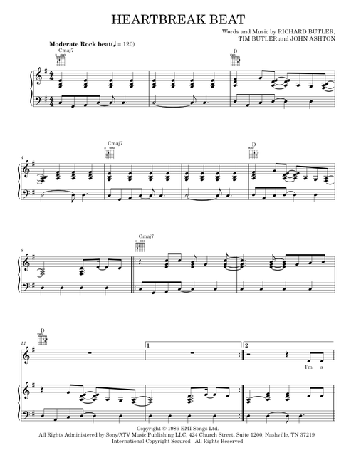Heartbreak beat - The Psychedelic Furs (Piano-Vocal-Guitar)