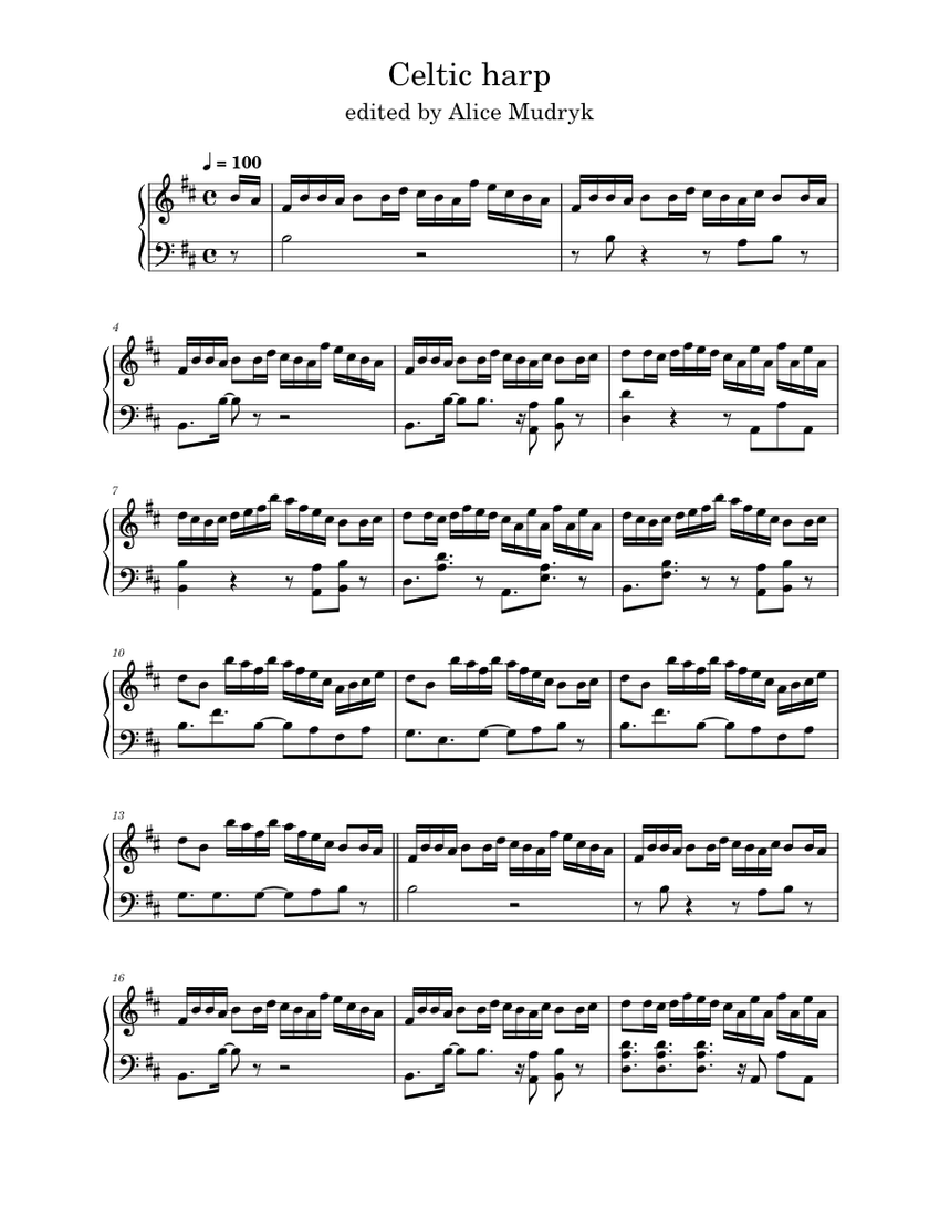 Celtic harp Sheet music for Harp (Solo) | Musescore.com