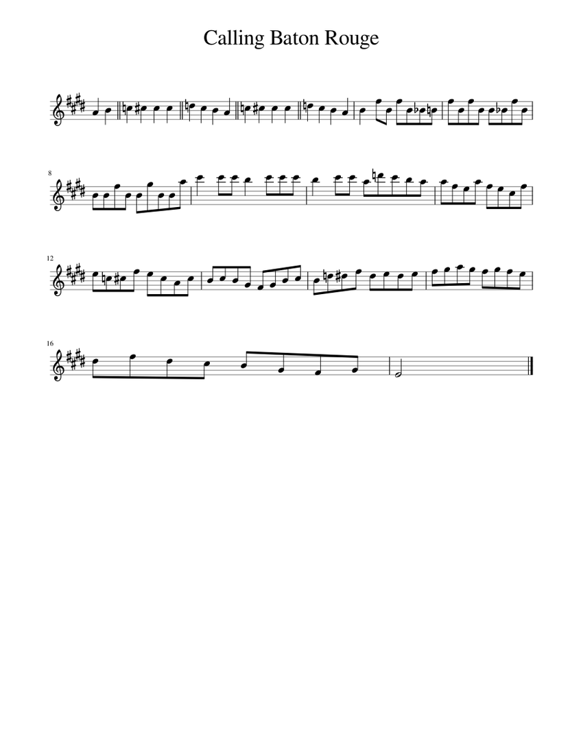 Calling Baton Rouge Sheet music for Piano (Solo)