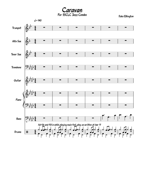 Caravan (from the movie Whiplash) for Small Jazz Combo