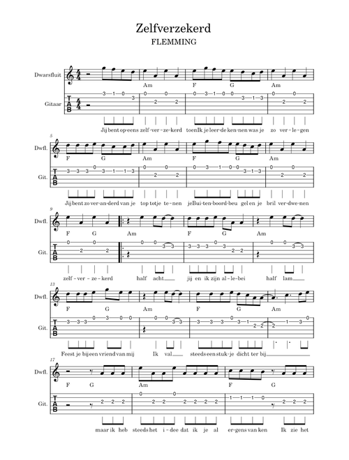 Zelfverzekerd – FLEMMING (gitaar en dwarsfluit)