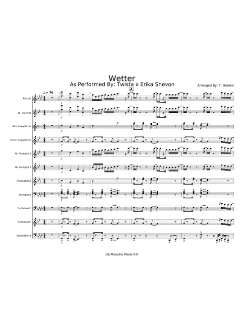 Wetter – Twista x Erika Shevon | Marching Band Arrangement | 2024