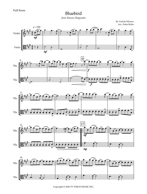 Ikimono Gakari's Blue Bird (Arr. Fabio Britto) - Yoshiki Mizuno (Instrumental Duet)