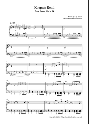 Bowser's Road – Koji Kondo arranged for Piano Sheet Music
