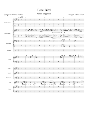 Play Official version of Blue bird Sheet Music by Ikimono-Gakari for ...