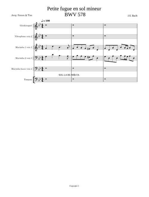 Petite fugue en sol mineur BWV 578