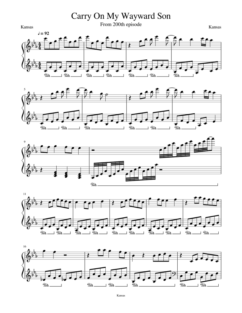 Carry on my wayward ноты для фортепиано. Carry on wayward son kansas обложка. Carry on my wayward son сверхъестественное. Carry on my son аккорды. Carry on my son аккорды.