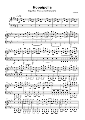 Hoppipolla - Sigur Ros Sheet Music for Piano (Solo) easy