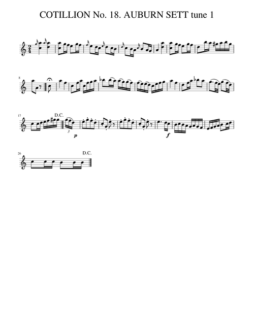 COTILLION No. 18. AUBURN SETT tune 1
