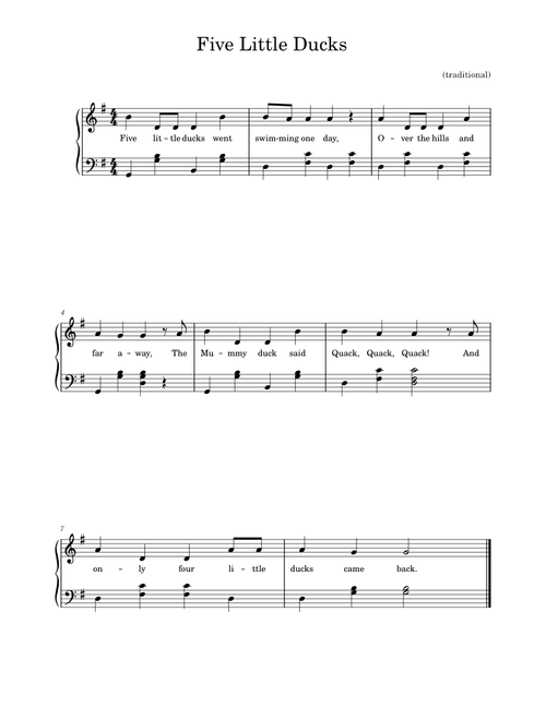 Five Little Ducks – Misc Traditional Five Little Ducks