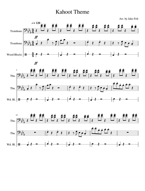 Kahoot Theme Trombone Arrangement
