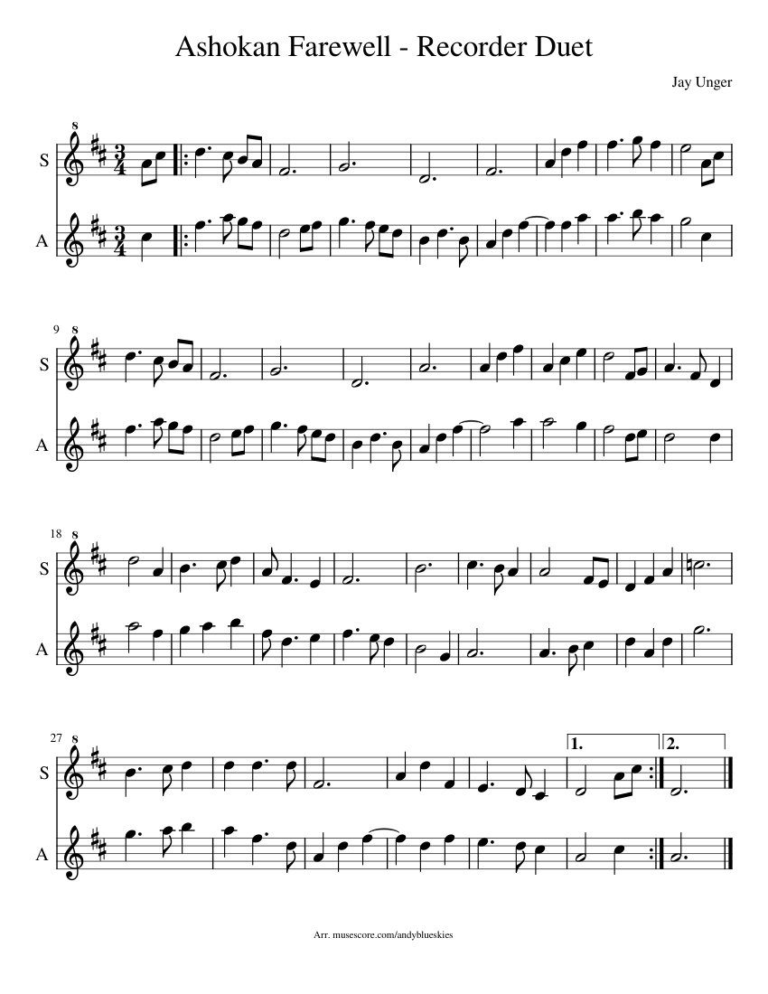 Barnard castle goff richards sheet music for recorder woodwind duet