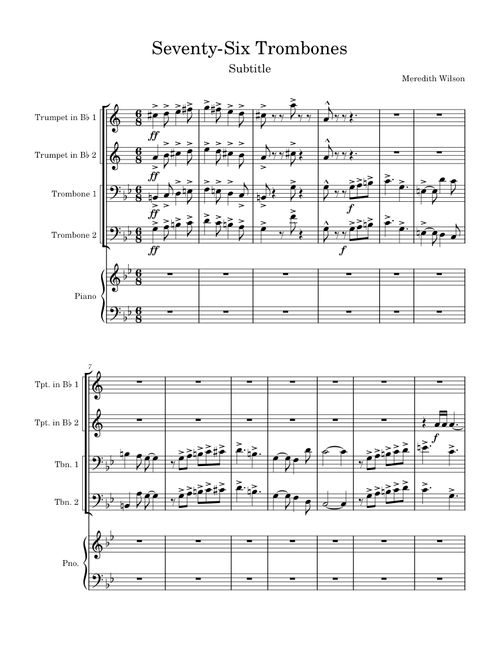 Seventy Six Trombones – Meredith Willson