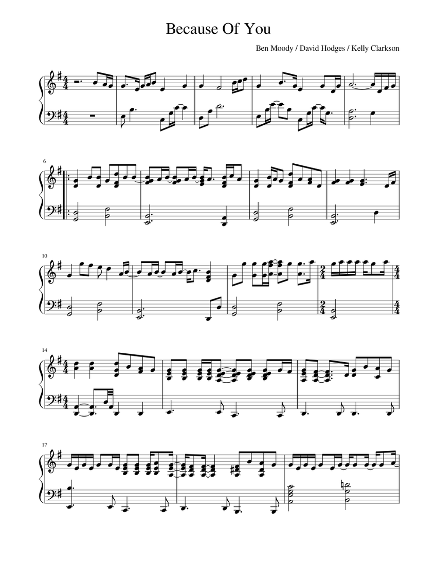 Because Of You Sheet music for Piano (Solo)
