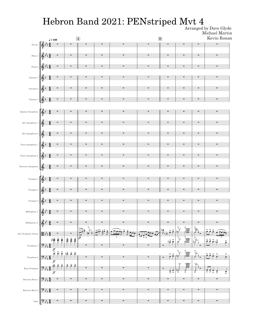 Hebron Band 2021: PENstriped Closer Wind Transcription piano tutorial