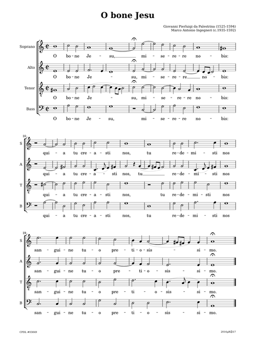 O bone Jesu — G.P. da Palestrina / M.A. Ingegneri
